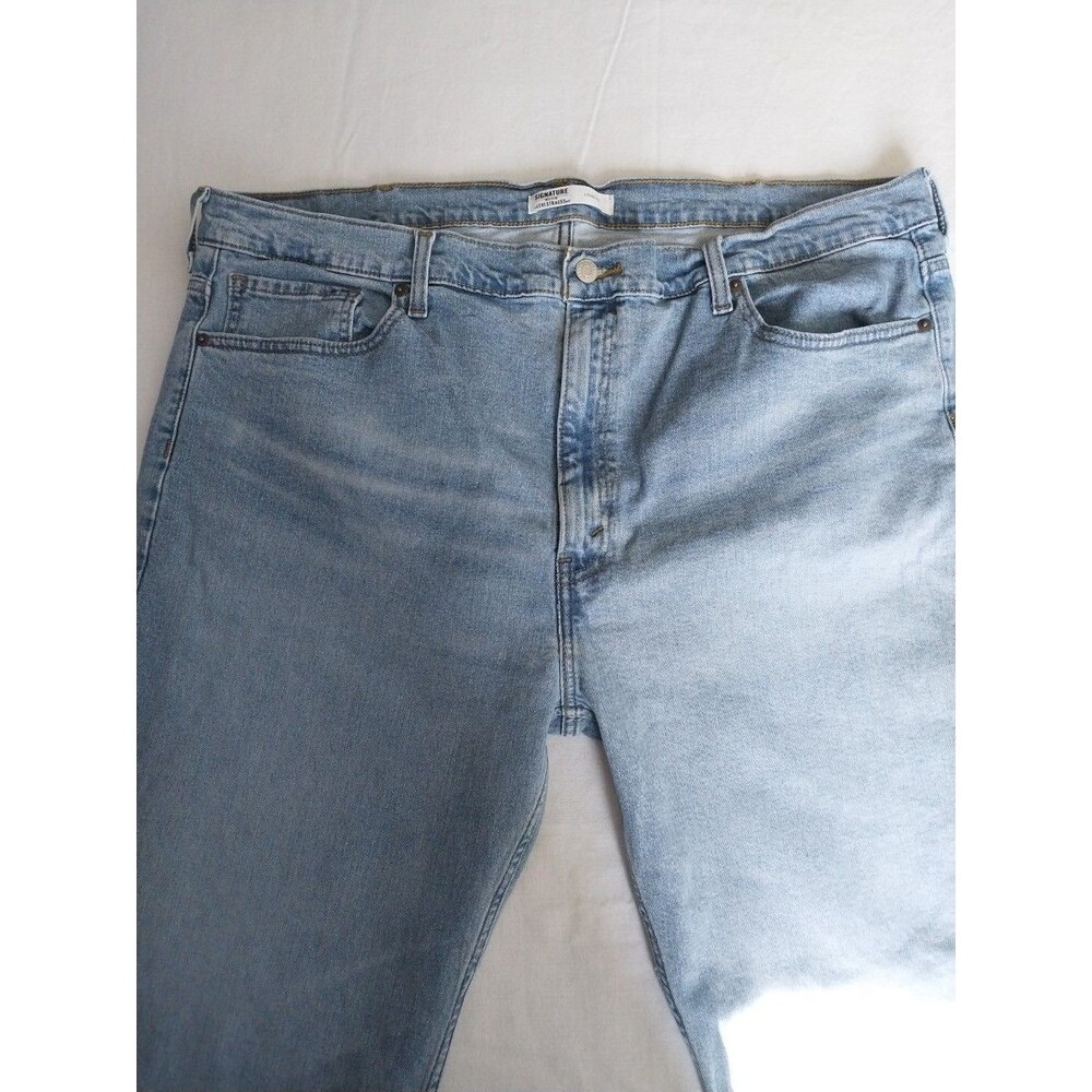 Levis Signature Loose Fit Jeans 42 X 27 Light Blue Denim Mens Cotton Blend Used